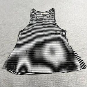Abercrombie & Fitch Black & White Striped Racerback Tank Top Size Small EUC